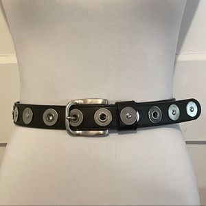 JIL Sander Black Leather Studded Belt SZ 30